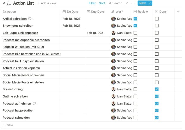 checkliste in notion